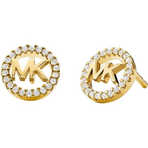 michael kors gold cubic zirconia earrings|Precious Metal.